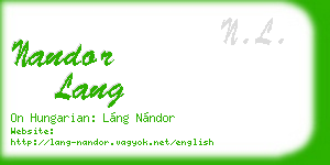nandor lang business card