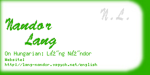 nandor lang business card
